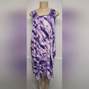 West Loop Women's Swing Dress XXL Tie Dye Sleeveless Stretch New